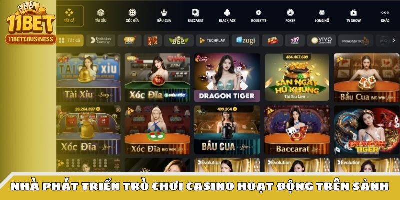 Nhà phát triển trò chơi casino hoạt động trên sảnh